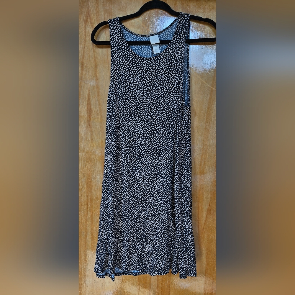 Black and White Patterned Women's Dress